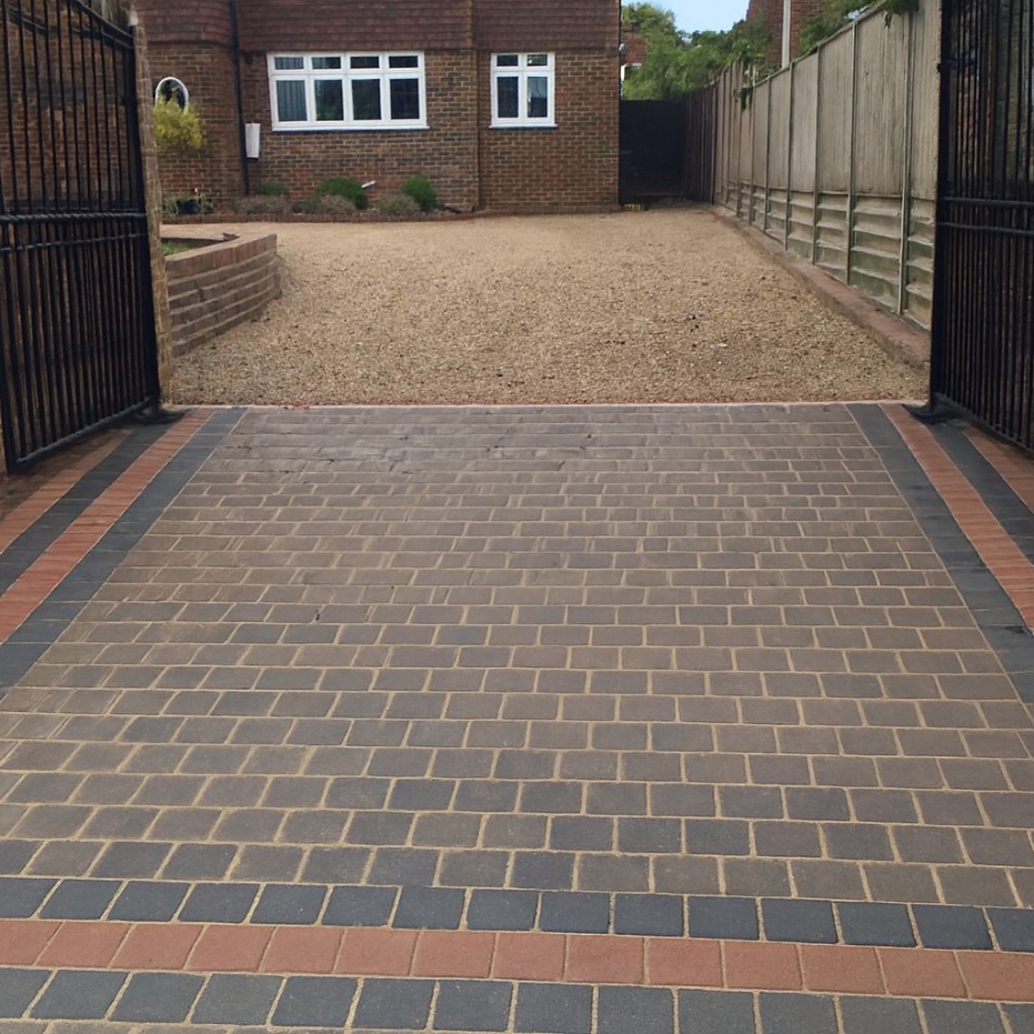 Block paving driveway installed at a home near East Grinstead